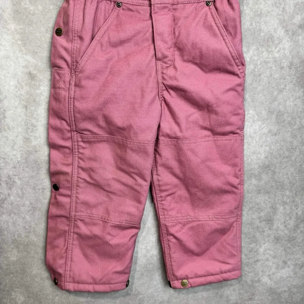 Berne Winter Bib Overalls Girls 4T Insulated Coveralls Pink Kids